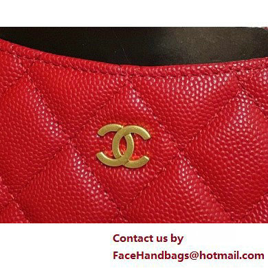 Chanel Grained Calfskin  &  Gold-Tone Metal Zip Coin Purse AP2061 Red 2025